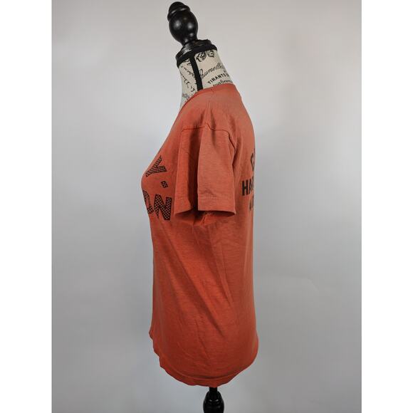 Vtg 50s Harley Davidson Champion Womens M TShirt POOR Charlies Alton IL Single - Picture 2 of 13